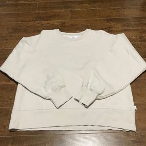 Aritzia TNA oversized crew in MATTE PEARL, size 1